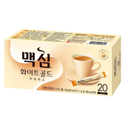 Maxim White Gold Instant Coffee – Energizing Korean Coffee for Long Drives (20 Sticks)