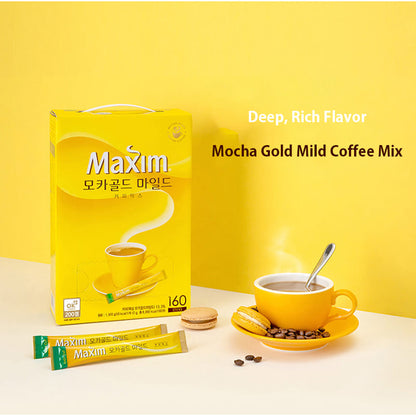 Korean Maxim Mocha Gold Instant Coffee – Quick Coffee for Truckers (20 Sticks)